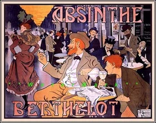 Absinthe Berthelot 1898 Art Nouveau Vintage Poster Print French Cafe Advert