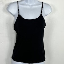 Zenana Outfitters Camisole Tank Top Sz M Black Adjustable Spaghetti Straps