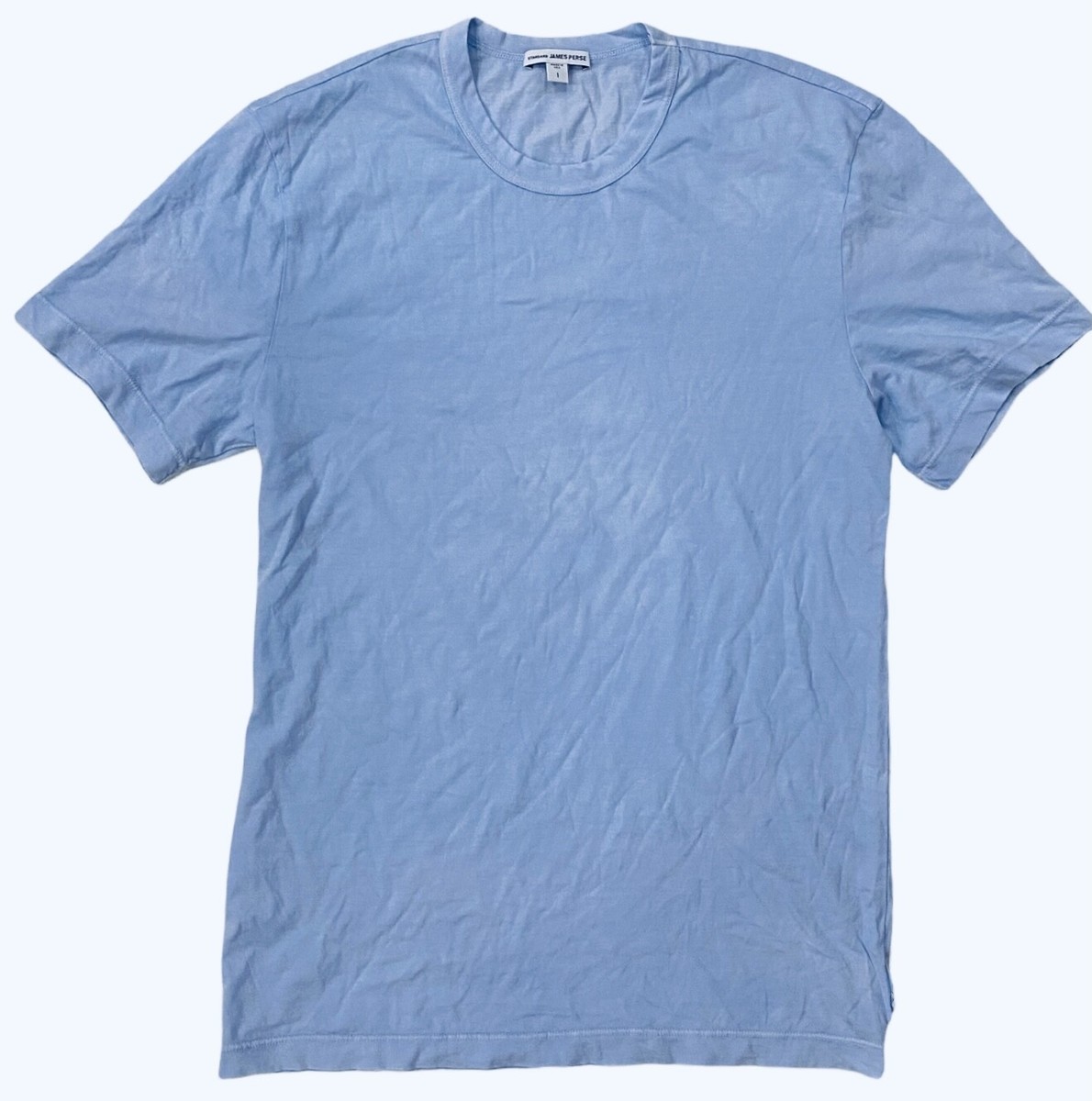 Tシャツ・カットソー JAMES PERSE Men T Shirts MLJ3311 BLN Blue James Perse Men's MLJ3311 Baby Blue Short Sleeve Crewneck T