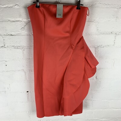 River Island Bandeau Bodycon Mini Dress Coral UK8 RRP£50
