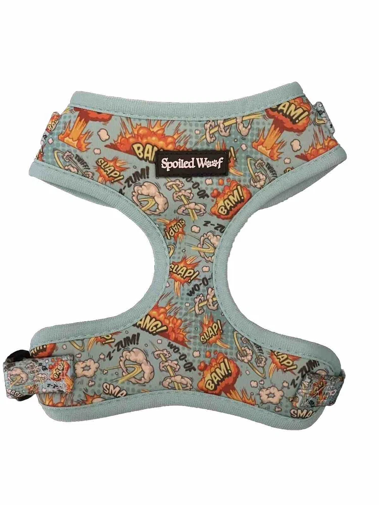 Dog Harness Spoiled Woof Accessory For Walking Comic Book Design Size Small