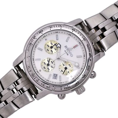Revo Chronograph 10ATM White Dial Steel Bracelet | eBay