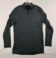 Spyder Active Pro Web Mens 1/4 Zip Pullover Size L Charcoal Gray