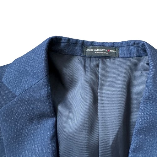 NEW John Varvatos Star USA Bedford Navy Blue Wool Blazer Plaid Two Button 40R - Picture 3 of 10