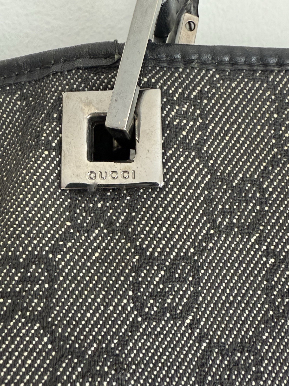 ✿ Gucci GG Canvas Tote Bag Black Monogram Authentic Made in Italy