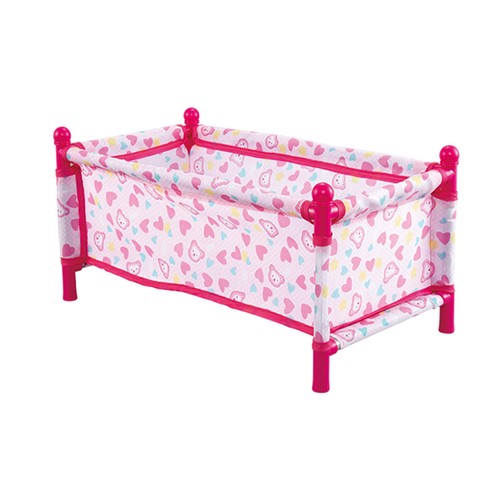 Pretend Play Toy Kids Doll Bed Pink Girls Toy Baby Doll Accessory Mini Doll Crib - Picture 3 of 12