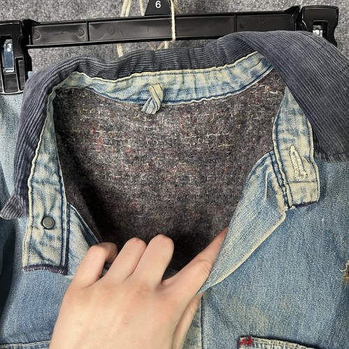 Chaqueta Denim Wrangler Años 70 De Colección Forrada con Manta Tareas Desteñida Muy Envejecida Talla 44 - Imagen 21 de 24