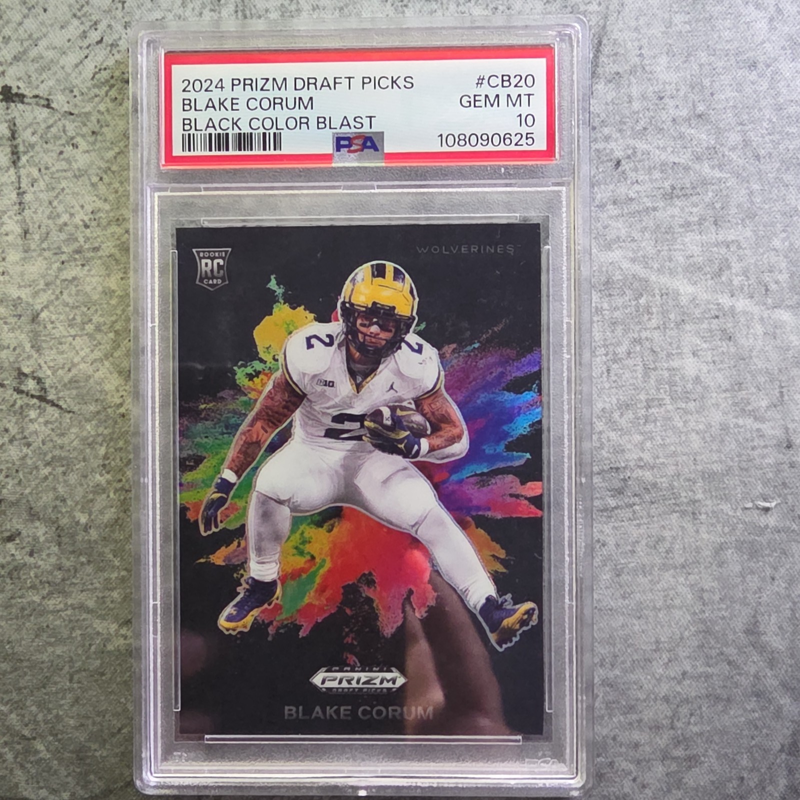 Blake Corum Panini Prizm Draft Picks Black Color Blast #CB20 Base