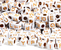 1000Pcs Buchstabenperlen Gold Acryl Alphabet Mix A-Z Schmuckherstellung Diy