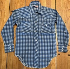 VINTAGE 50s 60s H BAR C KIDS WESTERN SHIRT DIAMOND PEARL SNAPS PLAID YOUTH