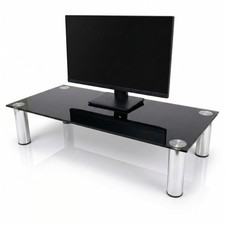Tisch 100CM TV-Glasaufsatz Monitor LCD Aufsatz Bildschirm Erh&ouml;hung TV Schwarz