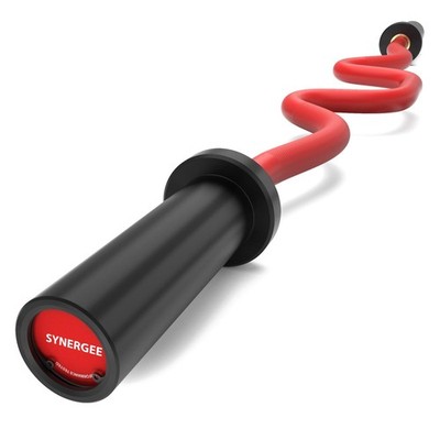 Commercial Super Easy Curl Olympic Bar Red Cerakote with Powder Coated Black ...