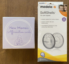 NEW Medela SoftShells Breast Shells Affirmation Cards Baby Shower gifts