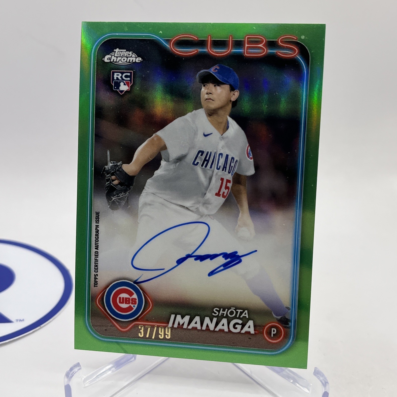 2024 Topps Chrome Shota Imanaga Green Refractor Autograph /99 RC #RA-SI Cubs