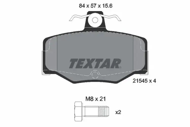 Rear Brake Pads Set Of 4 With Brake Caliper Screws 2154501 For Nissan Textar - Image 5