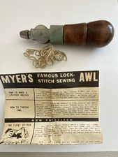 Vintage, C.A. Myers Famous Lock Stitch Sewing Awl W/Instructions In Original Box
