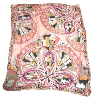 Emilio Pucci Large Silk Scarf Stole 115x95cm Pink