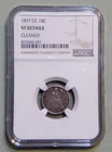 1877 Carson City US Seated Liberty Silver CC Dime - NGC Graded VF - Lot 1572