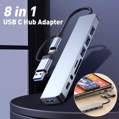 Multi Port USB C Hub 5.0 Gbps Dongle Docking Type C Adapter for MacBook Pro Air