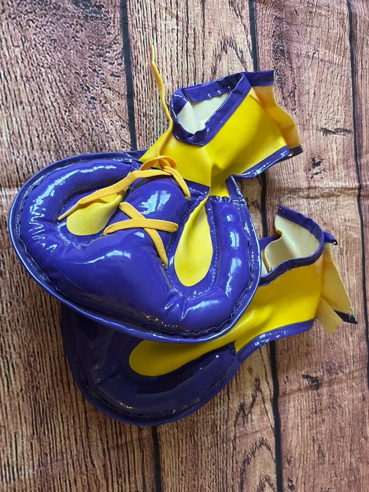 Zapatos de disfraz de payaso morado y amarillo Foto 3 de 4