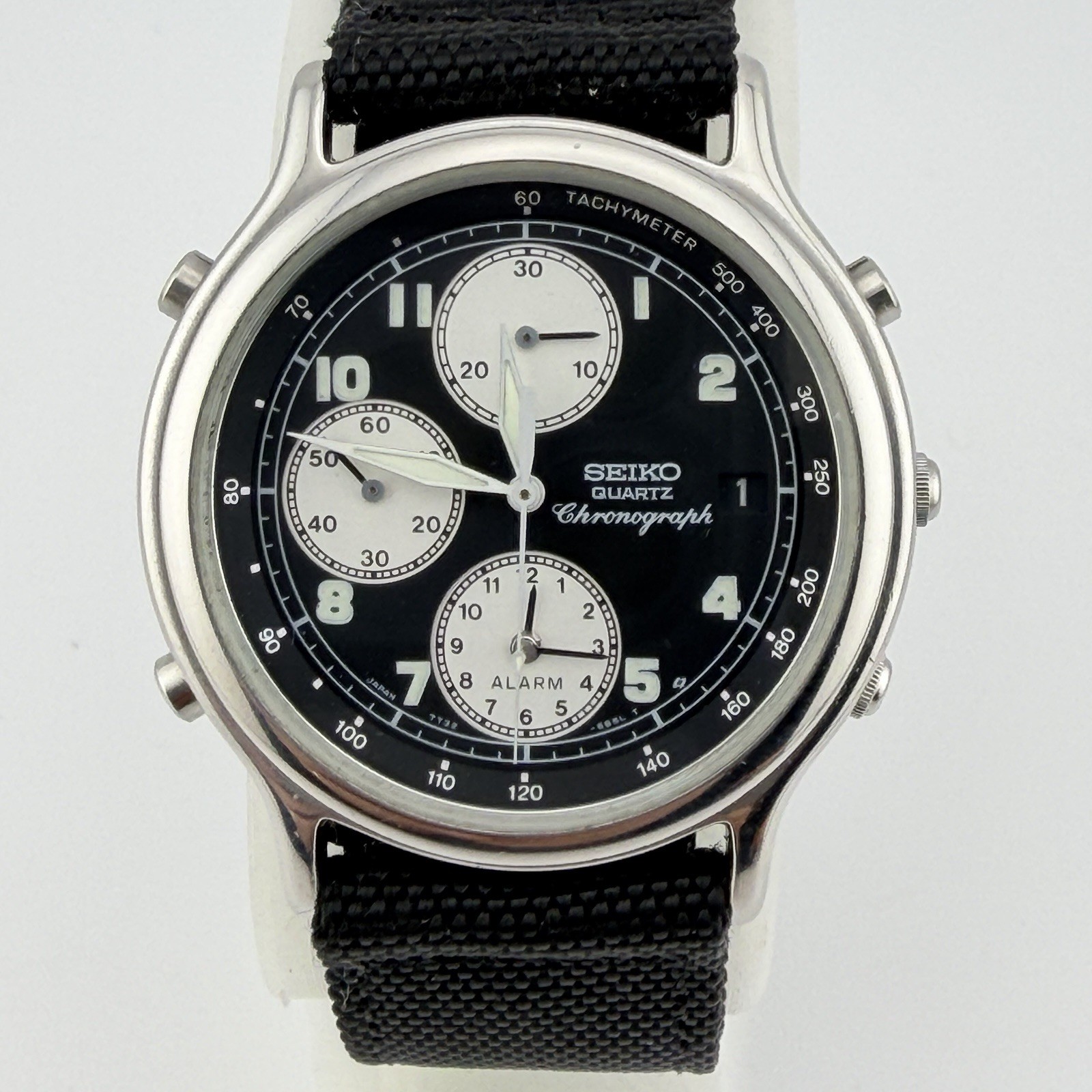 Vintage 1991 Seiko flieger inverted panda dial 7T32… - Gem