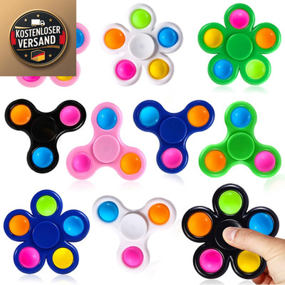 SCIONE 10er Set Pop Fidget Spinner Push Bubble Pop Einfaches Fidget Toy