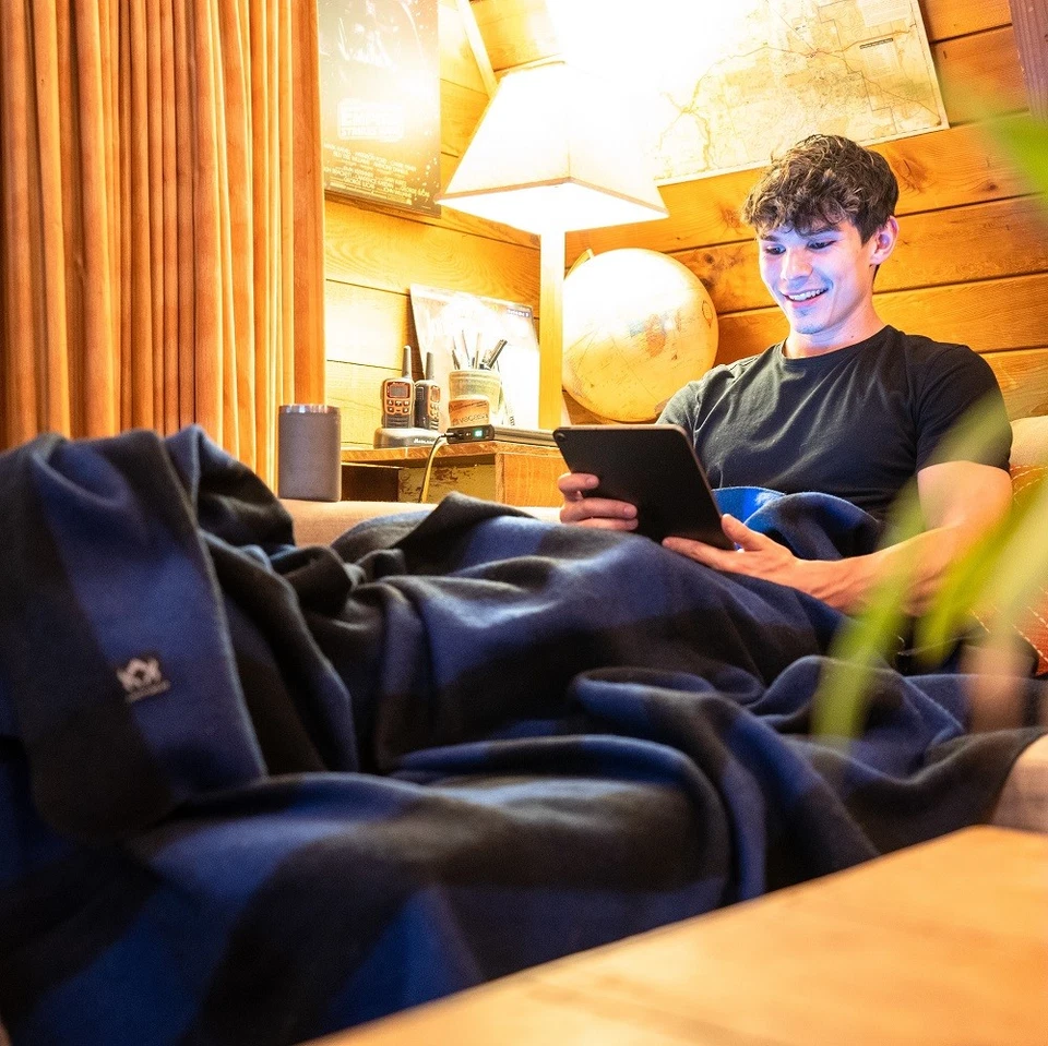 Arcturus Backwoods Wool Blanket - Blue Buffalo Plaid | 4.5 lbs (64" x 88") - Image 4 of 4