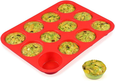 12 Cups Silicone Muffin Pan - Nonstick Cupcake Pan 1 Pack Regular Size Silicone