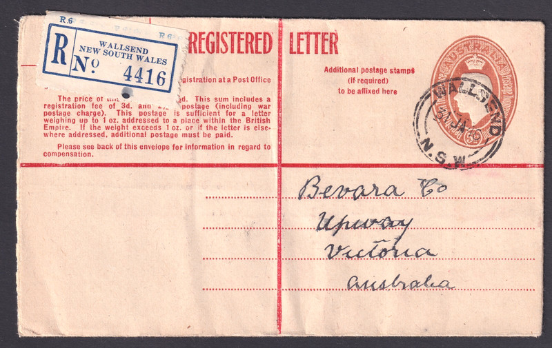 Australia good used 1946 registered 5d cover