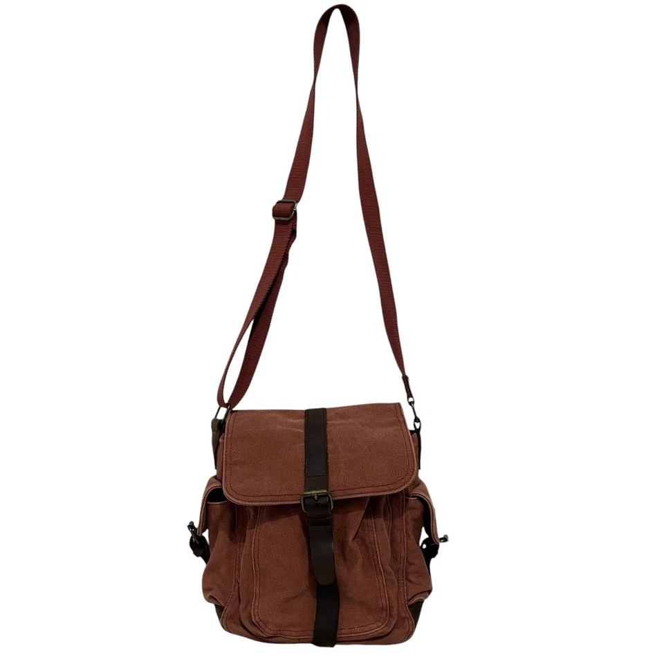Crazy Lou Париж холст кожаная Дамская сумка сумочка сумка богемное коричневый ржавчины - Изображение 2 из 4