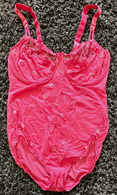 PrimaDonna Damen Body 3XL Rosa 95D mit Bügel Spitze Träger Einteiler