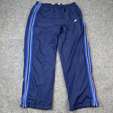 VTG 90s Nike Windbreaker Pants Kids Large Blue Mesh Lined Elastic Waist 14-16