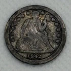1842 Seated Liberty Dime 10C VG/F Detail Early U.S. Silver Coin