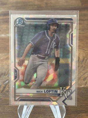 NICK LOFTIN 2021 BOWMAN CHROME PROSPECTS ATOMIC REFRACTOR ROYALS