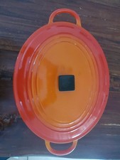 VINTAGE LE CREUSET FLAME ORANGE OVAL DUTCH OV...