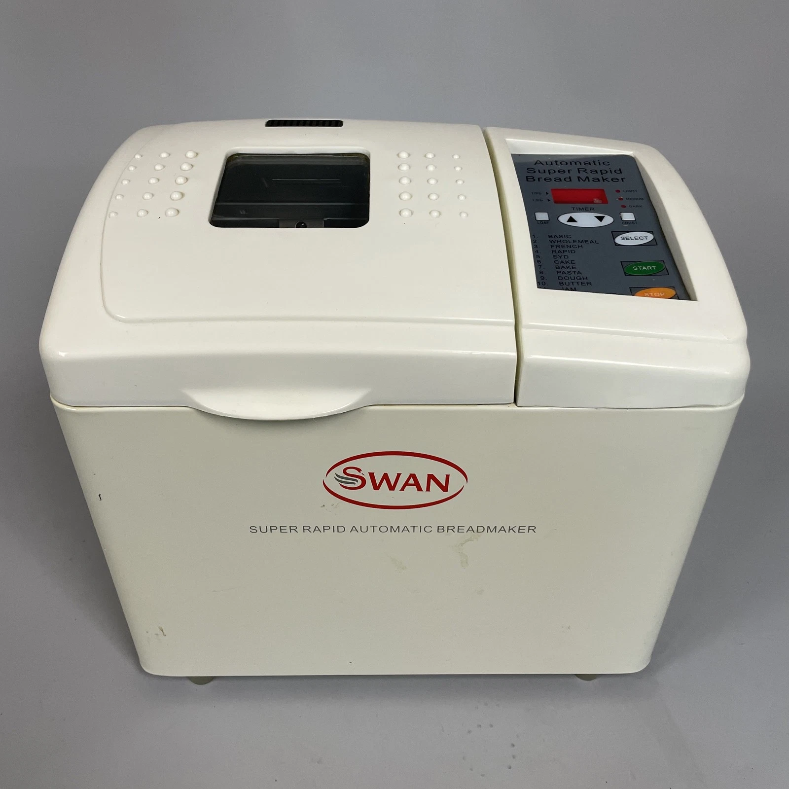 Swan Super Rapid Automatic Bread Maker | White | Dough Paster Jam Cakes Butter