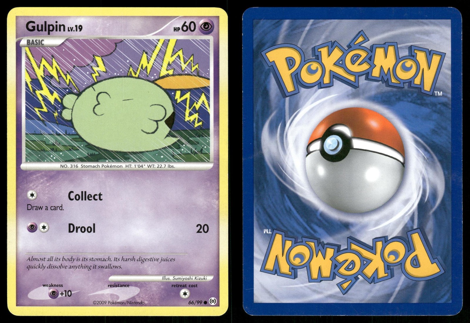 Gulpin 66 MODERATELY PLAYED Arceus 99 Pokemon