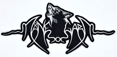 MANEGARM WHITE SHAPED LOGO EMBROIDERED BACKPATCH