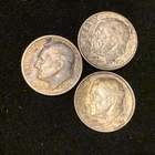 90% Silver Roosevelt Dime Lot - (3) Roosevelt Dimes = 1953 D, 1963, & 1964