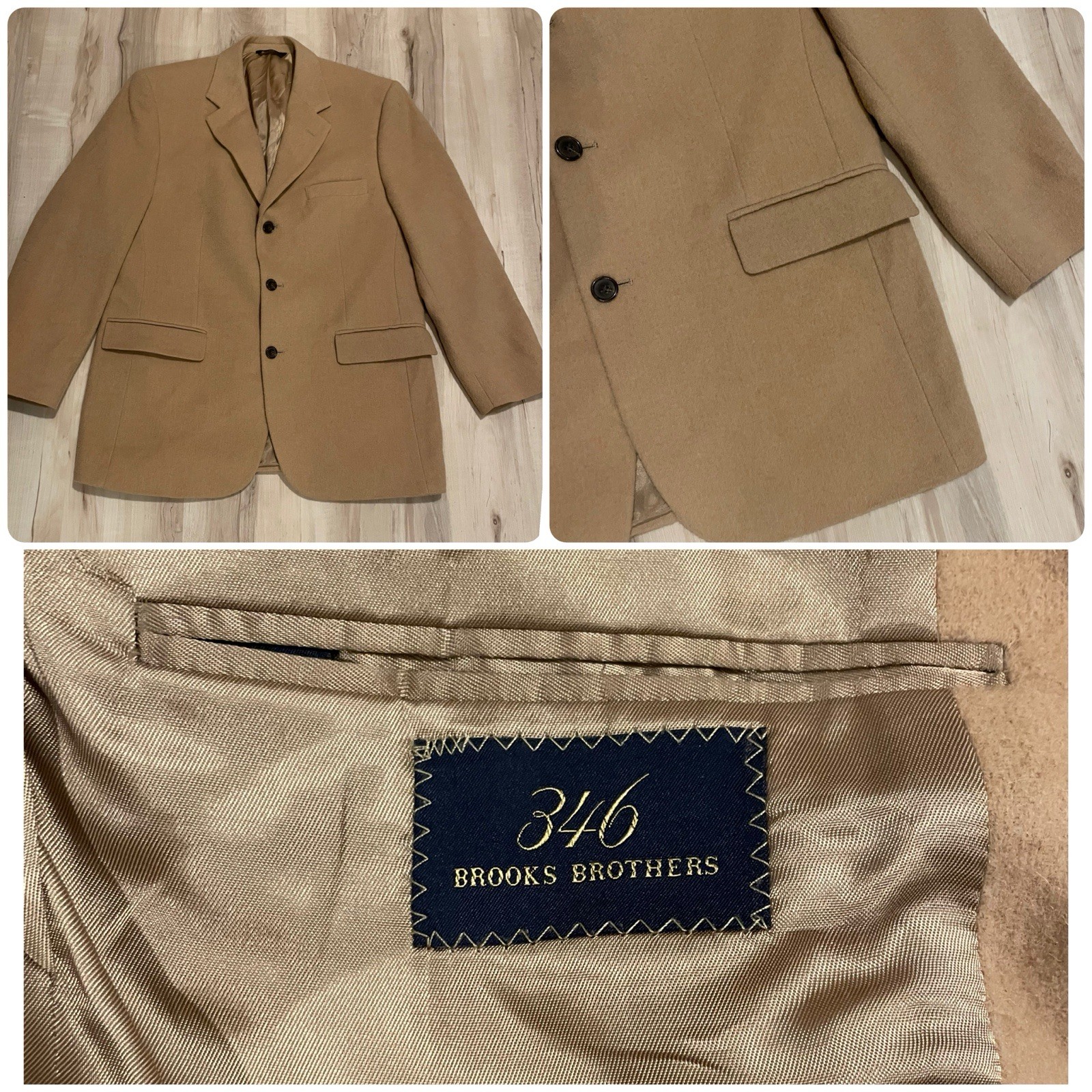 Brooks Brothers 100% Camel Hair Blazer Size 42R Tan 3 Button Classic Old Money