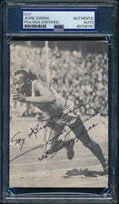 Jesse Owens Olympic Runner Signed/Inscribed 3.5x5.5 Cut Photo PSA/DNA 203481