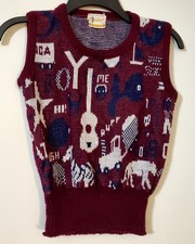 Pauker Boys Vintage Acrylic Sweater Vest S/M