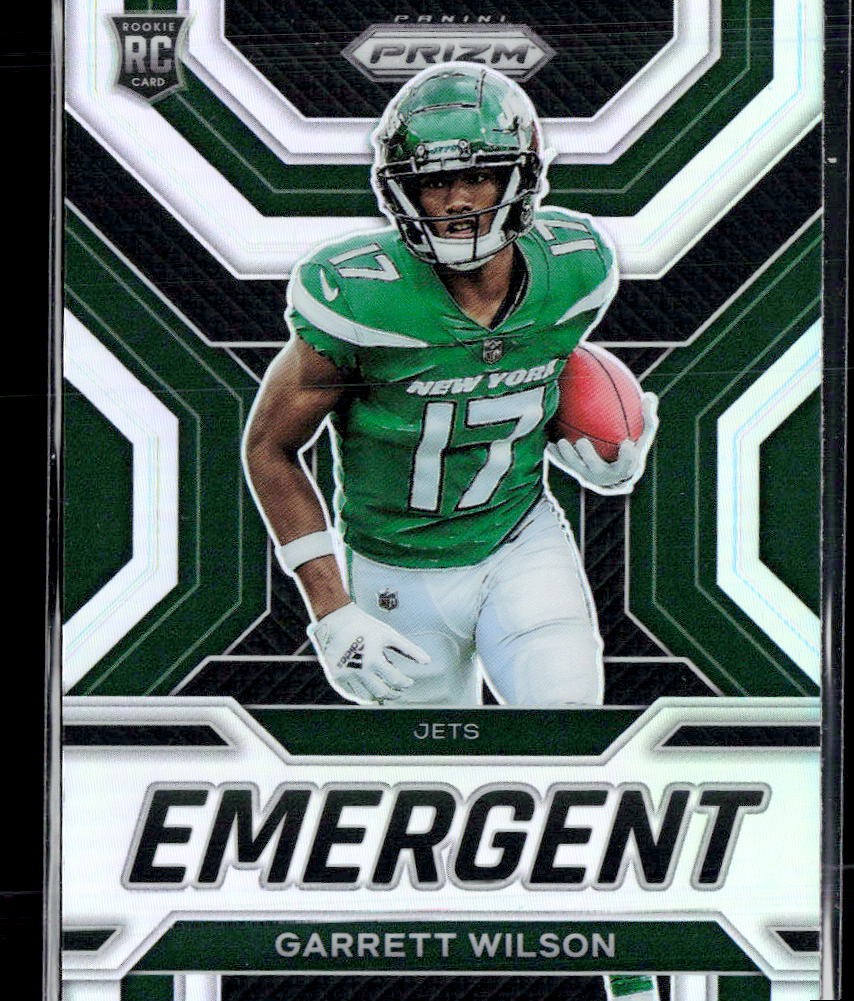 2022 Panini Prizm #E-6 Garrett Wilson Emergent Prizm Silver