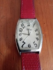 REFLEX JAPAN MOVT SILVER ART DECO WATER RESISTANCE MEN'S WRISTWATCH FACE DAMAGED