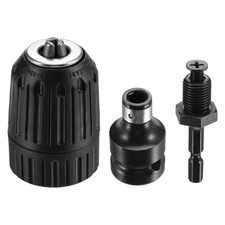 Keyless Drill Chuck 2-13mm with Hex Shank Adapter, 1/2" Socket Square Converter