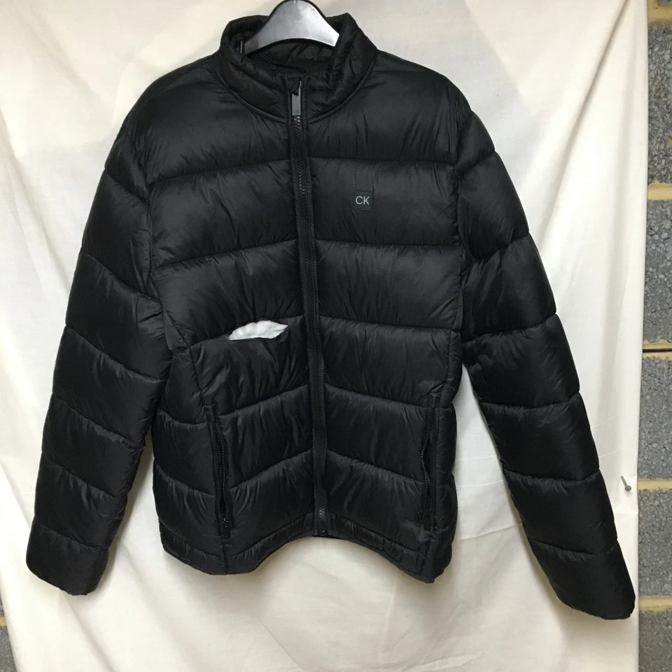 Calvin Klein Golf Puffer Jacket Black Size L – NEW With Tags – Front Tear / Repa - Image 4 of 4