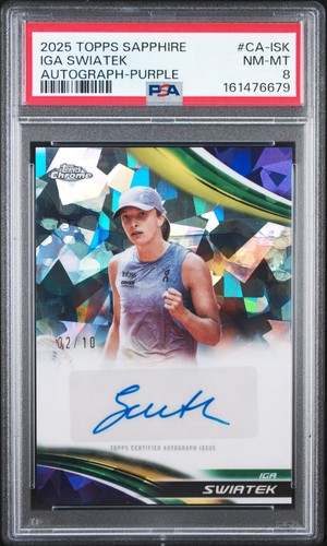 Iga Swiatek #CA-ISK 2025 Topps Chrome Sapphire Autograph card