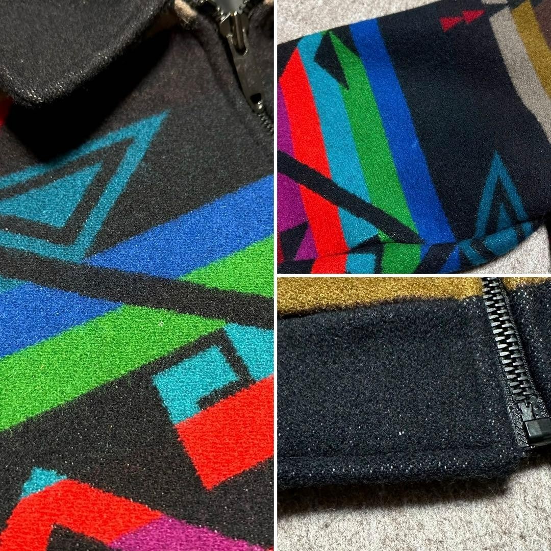 Pendleton Wool Jacket Native Pattern Black Made i… - image 19