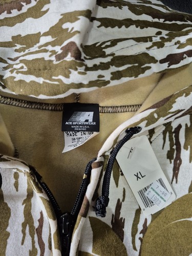 Sudadera con capucha vintage Ace Sportswear camuflaje cremallera completa XL - Imagen 4 de 5