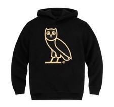 OCTOBERS VERY OWN DRAKE OVO OG GOLD OWL HOODIE BLACK NWT EMBROIDERED XL  